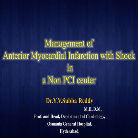 MANAGEMENT OF ANTERIOR WALL MI WITH SHOCK IN A NON PCI CENTER 