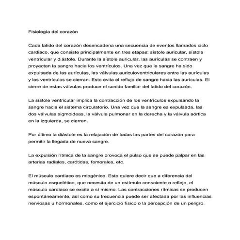 Cardiologia fisiologia cardiovascular - | DOC