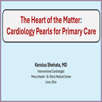 Cardiology Pearls for Primary Care Providers