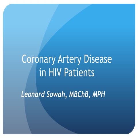 Coronary Artery Disease in HIV