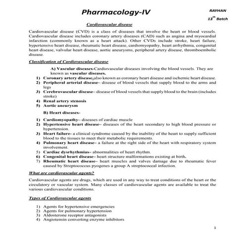 Cardiovascular drug Pdf