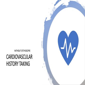 Cardiovascular history taking