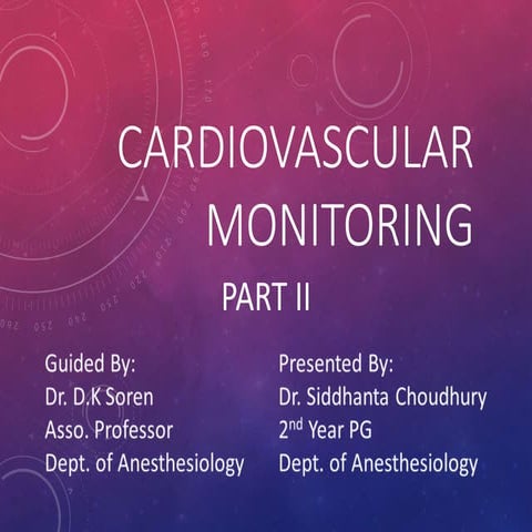 Cardiovascular monitoring Part II