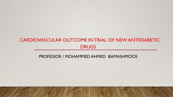 cardiovascular outcome in trial of new antidiabetic drugs