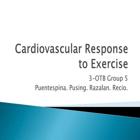 Cardiovascular response to exercise