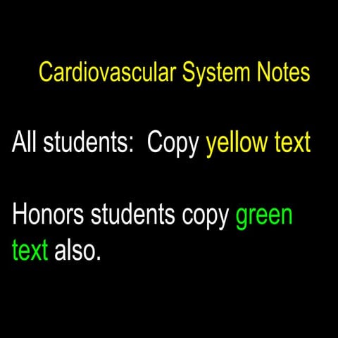 Cardiovascular system notes