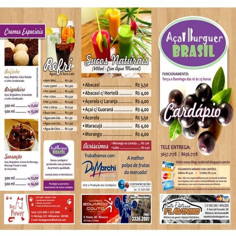 Cardápio açai brasil | PPT