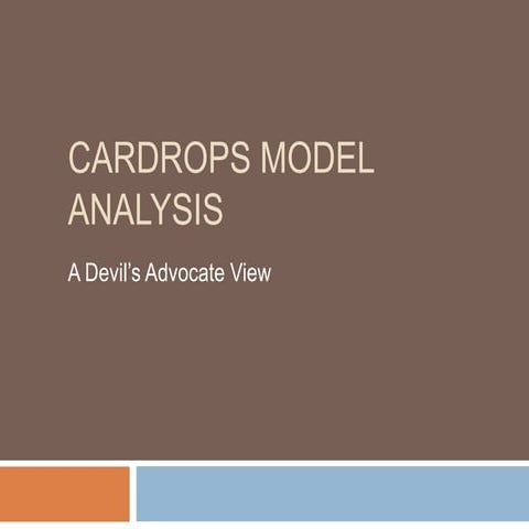 Analysis of CarDrops Business Proposition