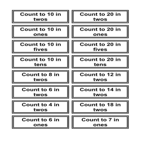 Cards for counting to | DOC