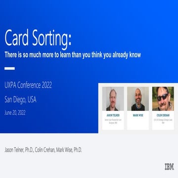 Card sorting exercise | PPTX