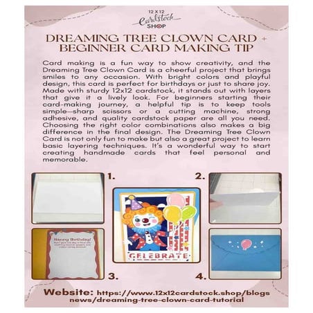 Dreaming Tree Clown Card + Beginner Card Making Tip | PDF