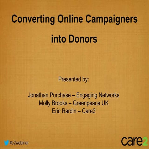 Converting Online Campaigners into Donors