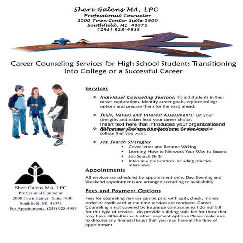 Career Counseling Office Flyer For Students | DOC