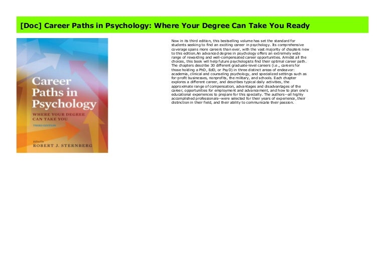 [Doc] Career Paths in Psychology Where Your Degree Can Take You Ready