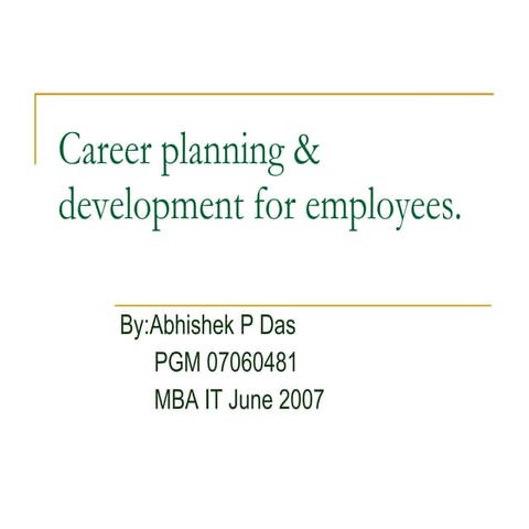 Career Planning & Development For Employees.