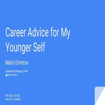 Career Advice for My Younger Self