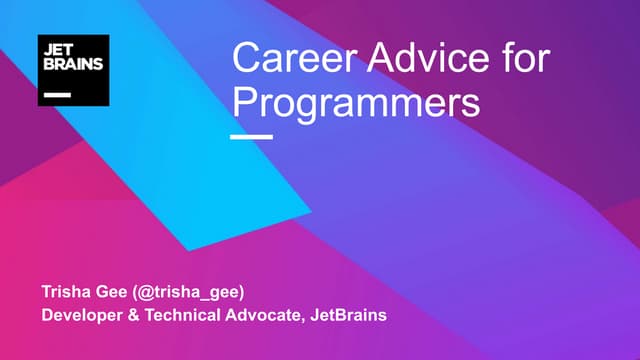 Career Advice for Programmers 