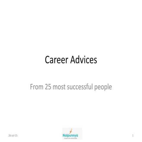 Career advices