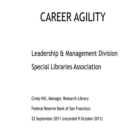 Career agility SLA LMD Sept 2011