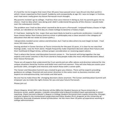 Career and Education Summit Article.docx