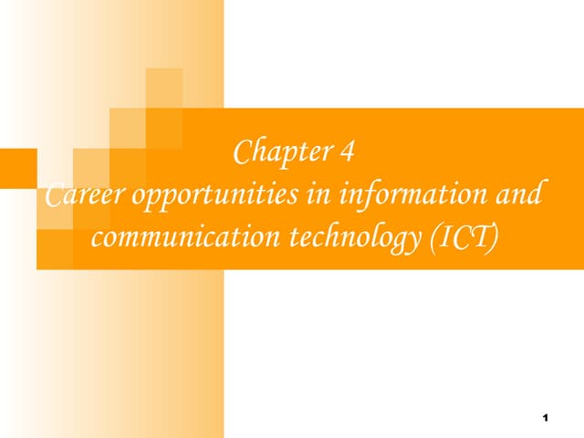 Career and further educational opportunities