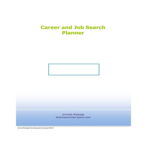 Career and job search planner