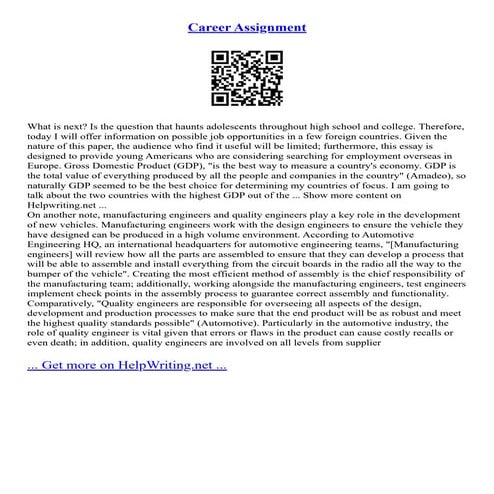 Career Assignment