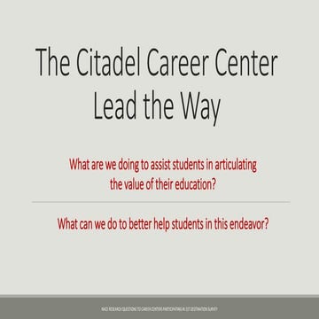 Citadel Career Center - Leading the way