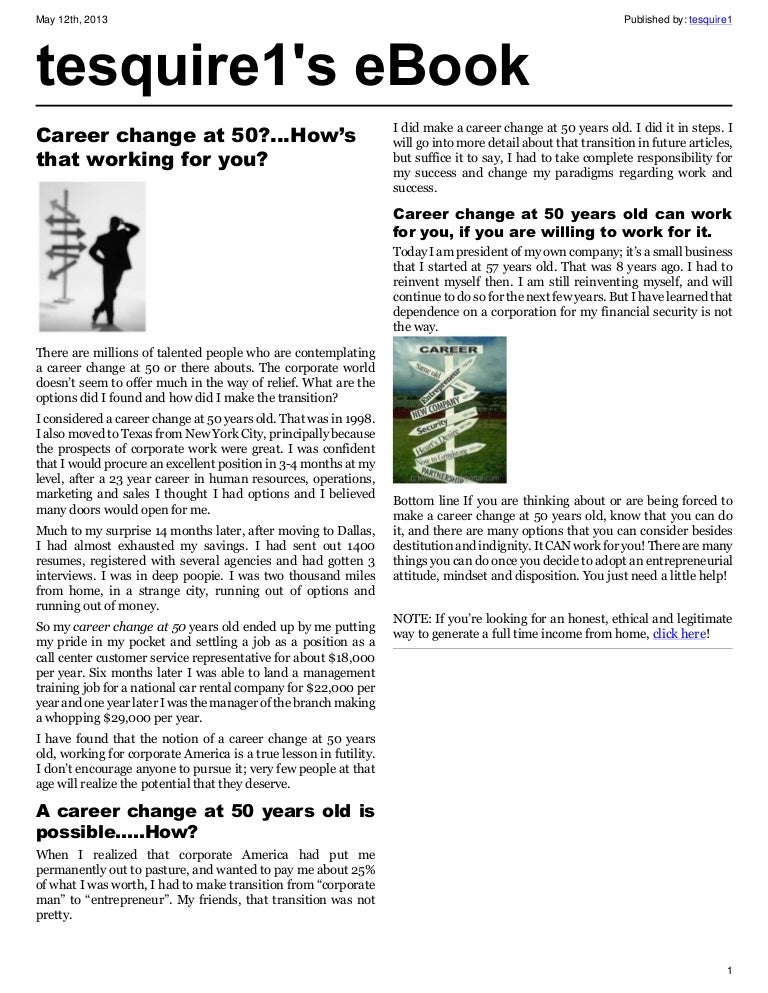 career change at 50 hows that working for you career change at 50