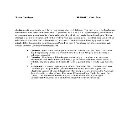 Education plan | DOC
