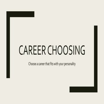 Career choosing