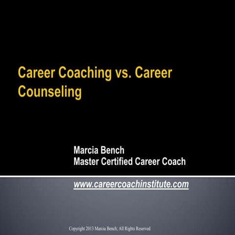 Career Coaching vs Career Counseling