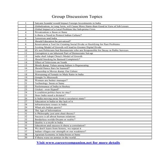 Career companion gd_topics