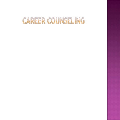 Career counseling training