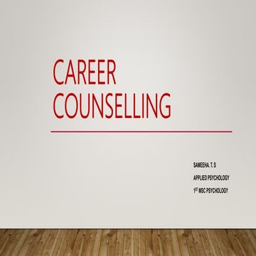 Career counselling