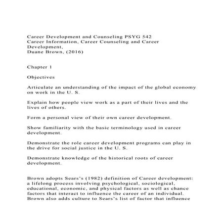 Career Development and Counseling PSYG 542Career Information, .docx