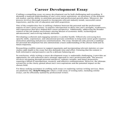 Career Development Essay
