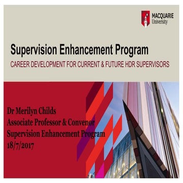 Career development for HDR Supervisors | PPTX