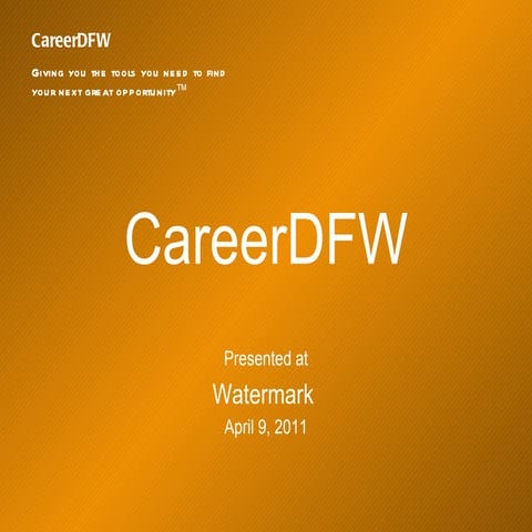 Career DFW and Jeff Morris