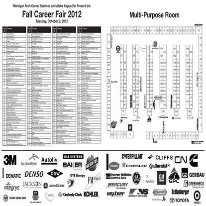 Fall 2012 Career Fair Map - Multipurpose Room