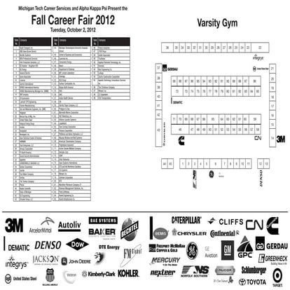 Fall 2012 Career Fair Map - Varsity Gym