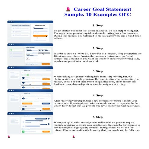 Career Goal Statement Sample. 10 Examples Of C | PDF