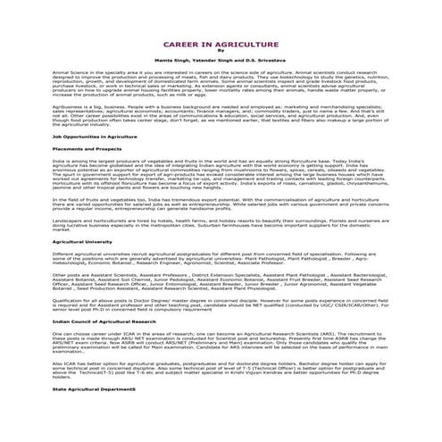 CAREER IN AGRICULTURE.docx THE HORTICULTURE