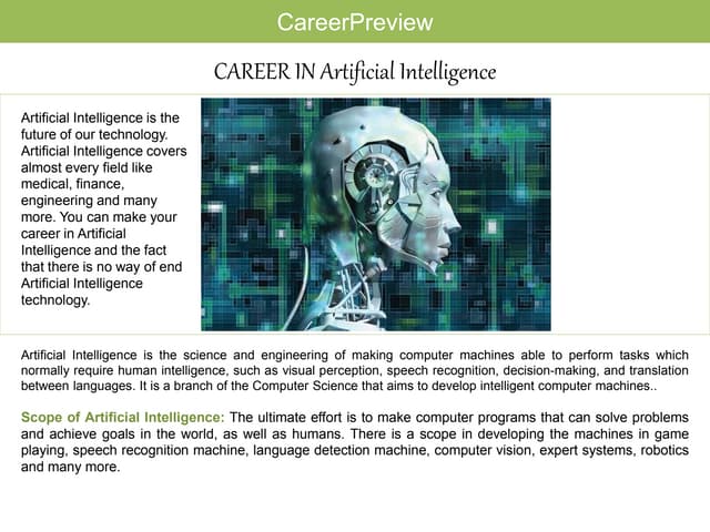 Career in artificial inteligence
