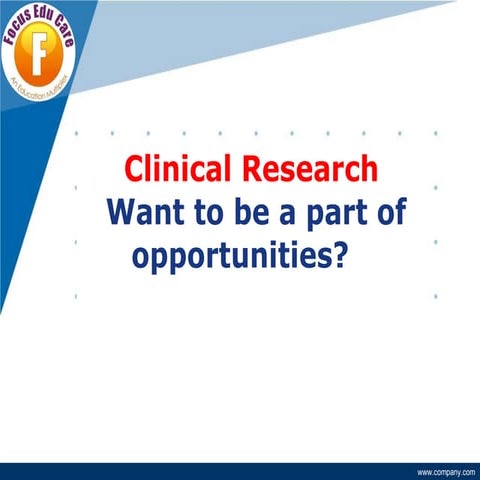 Career in clinical research