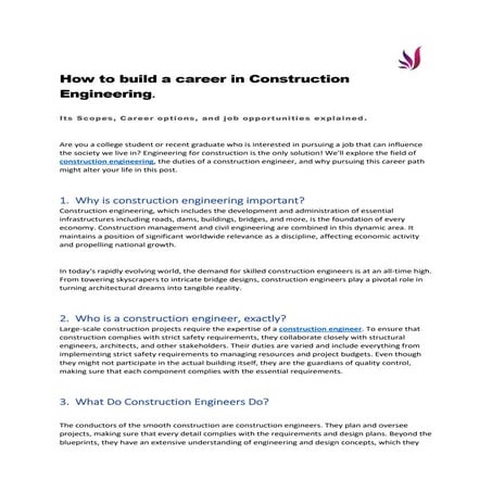 Career in construction engineering.docx | Rail Travel | Travel Type