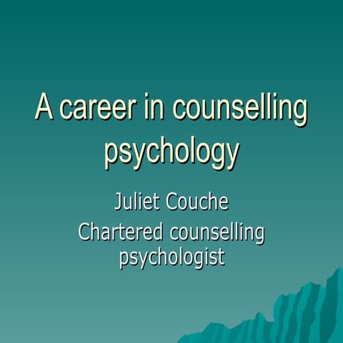 Career in Counselling Psychology
