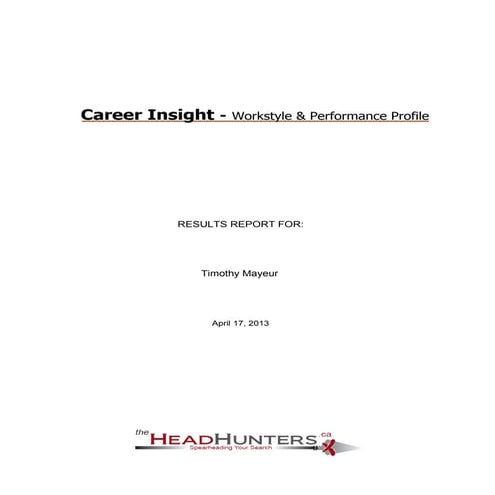 I-Opt Report: Professional personality report | DOC