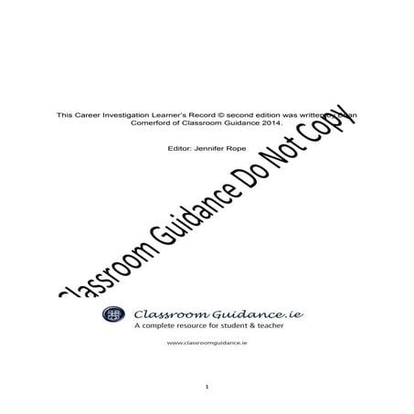 Career Investigation Learners Record