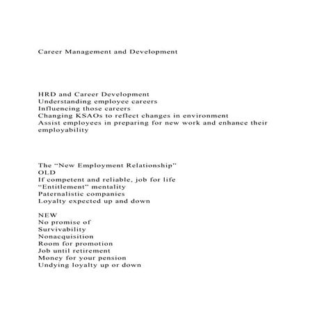 Career Management and DevelopmentHRD and Career Deve.docx